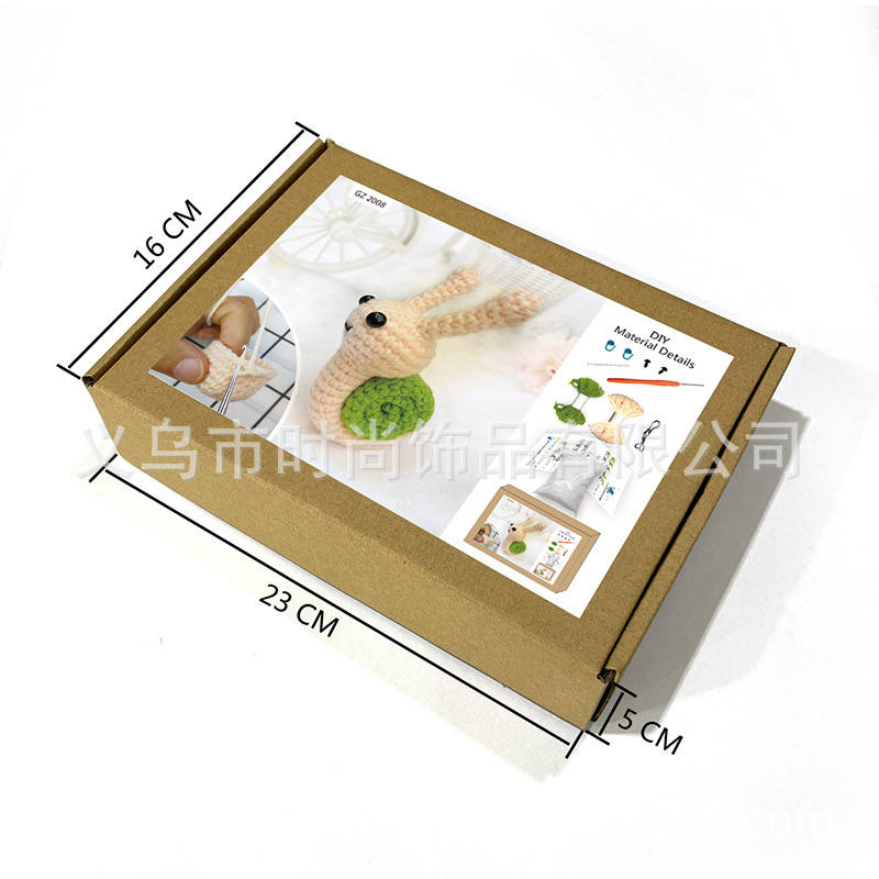 Cross-border diy hand-woven dolls, wool crochet material kits, snail pendants, unfinished product sets pic 6