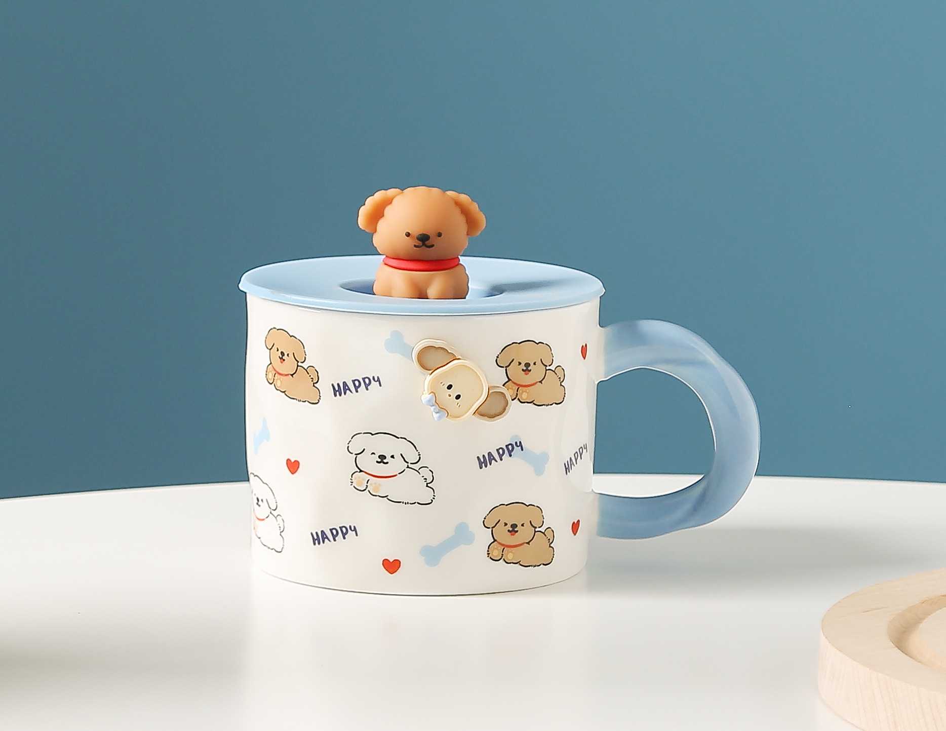 A high-quality, good-looking, creative and cute little puppy ceramic mug, a breakfast milk cup for student dormitories, as a gift for girls pic 6
