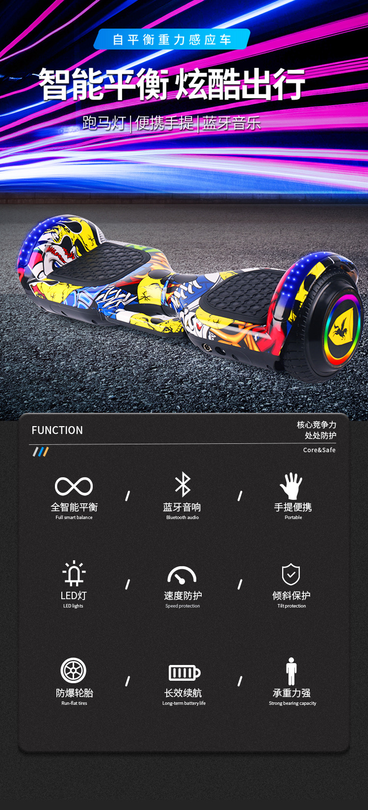 Daifa Smart balance Scooter, two-wheel thinking body-sensing mobility scooter, two-wheel mini electric scooter, electric balance scooter pic 2