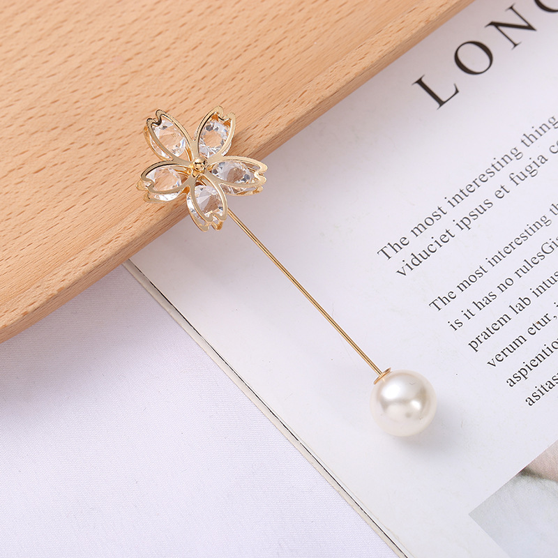 胸针女防走光珍珠插针固定衣物开衫领口别针百搭毛衣扣装饰胸针  熊猫水钻5574详情5