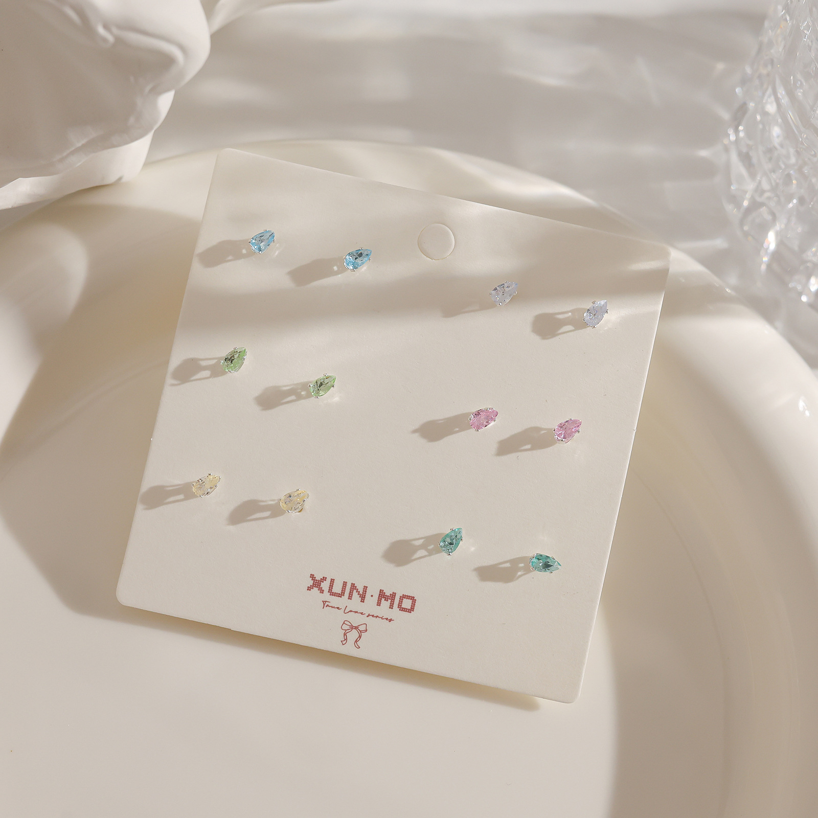 Silver needle zircon stud earrings for women, simple inlaid with water diamonds, super sparkling ear bone stud, moisture-nourishing ear holes, no need to remove earrings for sleeping, wholesale pic 17