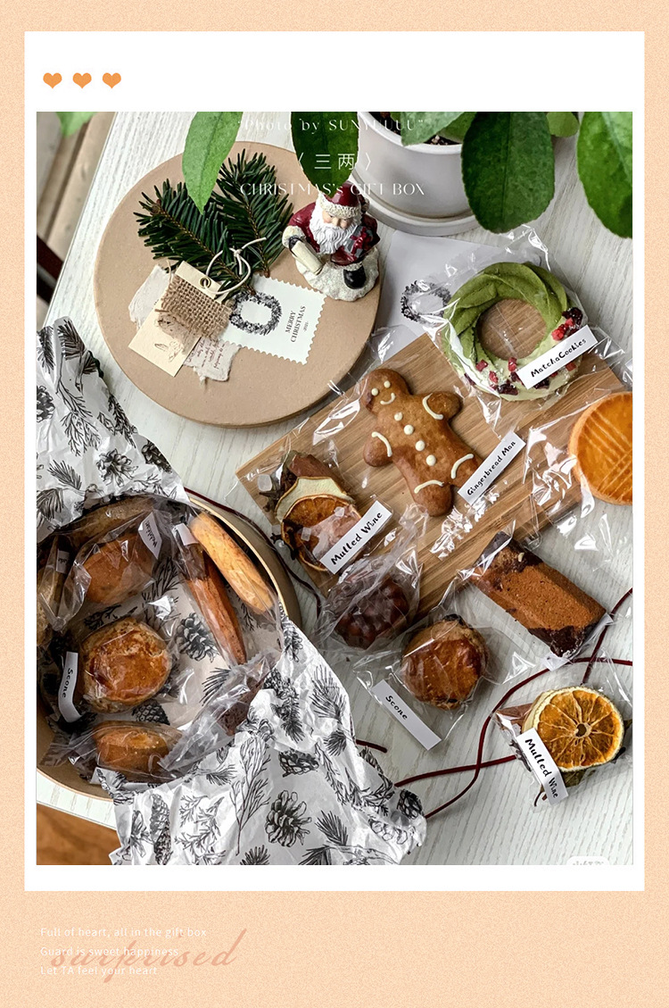 大圆形牛皮纸盒小红书伴手礼盒INS饼干盒风吕敷DIY烘培包装圣诞节详情15