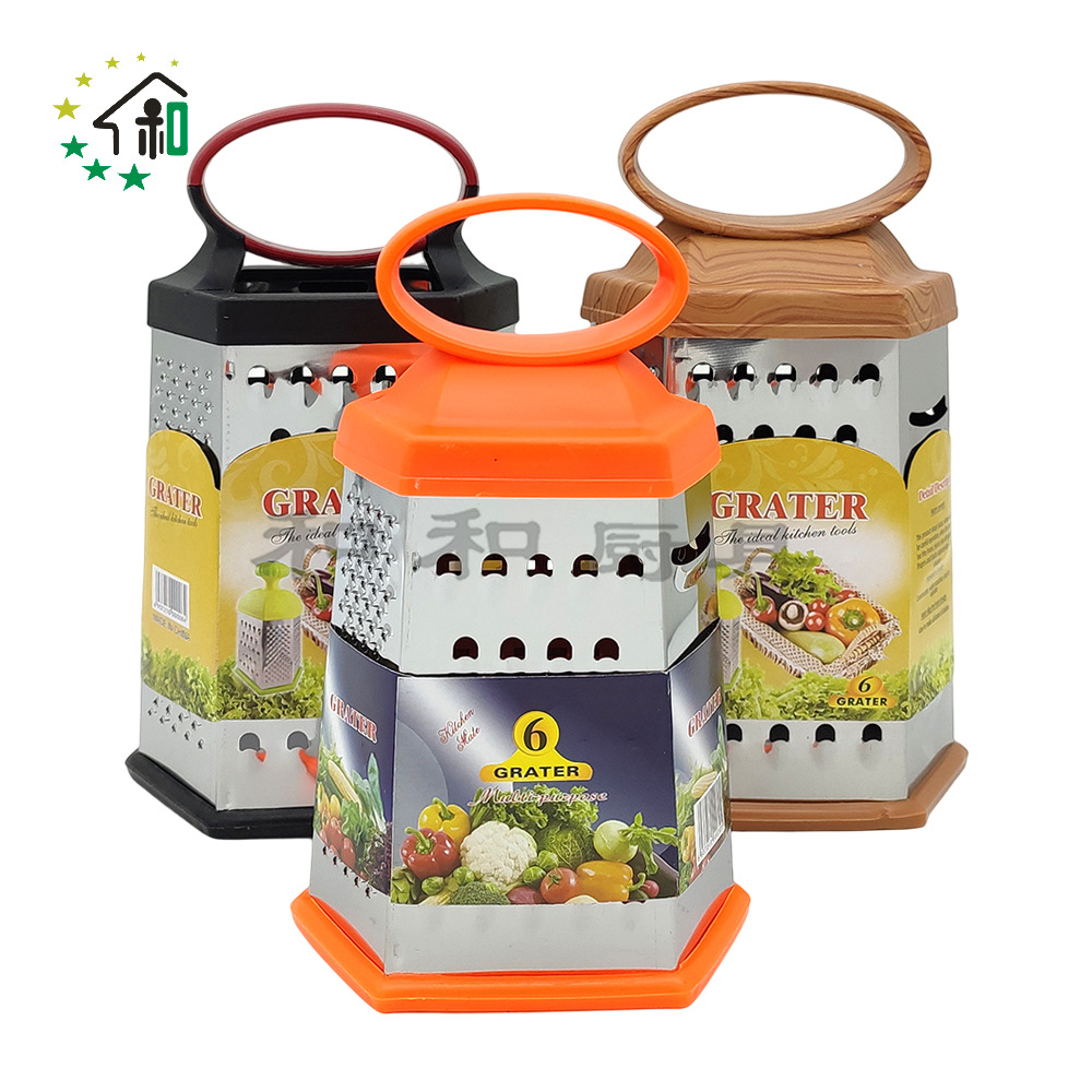 8-inch multi-functional six-sided vegetable grater, stainless steel slicer, cucumber and potato grater, kitchen peeler pic 11