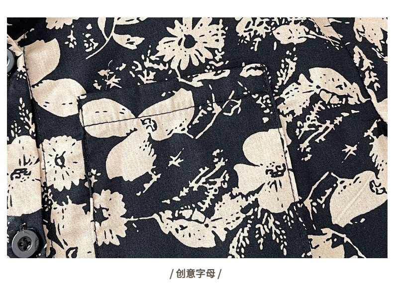 儿童夏装套装男童夏季新款童装女宝复古港风碎花短袖衬衫两件套潮详情25