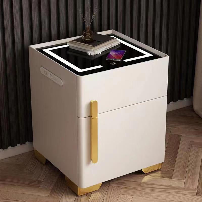 Light luxury smart bedside table, safe, multi-functional bedside cabinet, radio charger, Bluetooth speaker, three-color light, bedroom pic 12