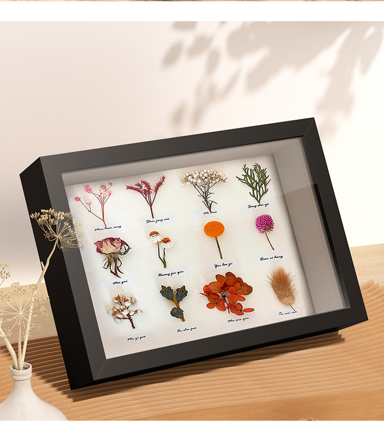 Light painting, hollow photo frame, picture frame wholesale, three-dimensional dried flower frame, display stand, decorative item, solid wood photo frame, diy frame, wall hanging pic 18