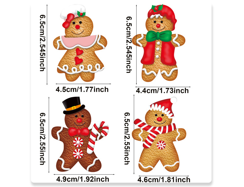 圣诞节装饰品卡通四宫格12pcs木质姜饼人情侣公仔挂件 圣诞树挂饰详情3