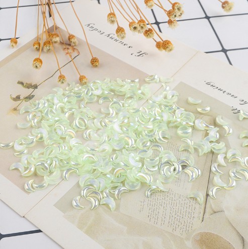 Wholesale of popular nail art accessories: Jelly mini ab color Moon resin flat bottom colorful irregular-shaped diamond nail art diamond pic 3