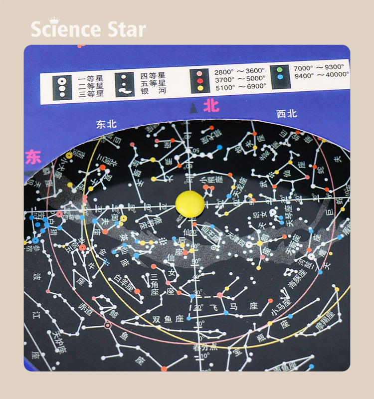 Rotating constellation map Primary school science textbook supporting equipment and teaching AIDS for Grade 6 students to recognize constellations and observe the starry sky disk pic 10