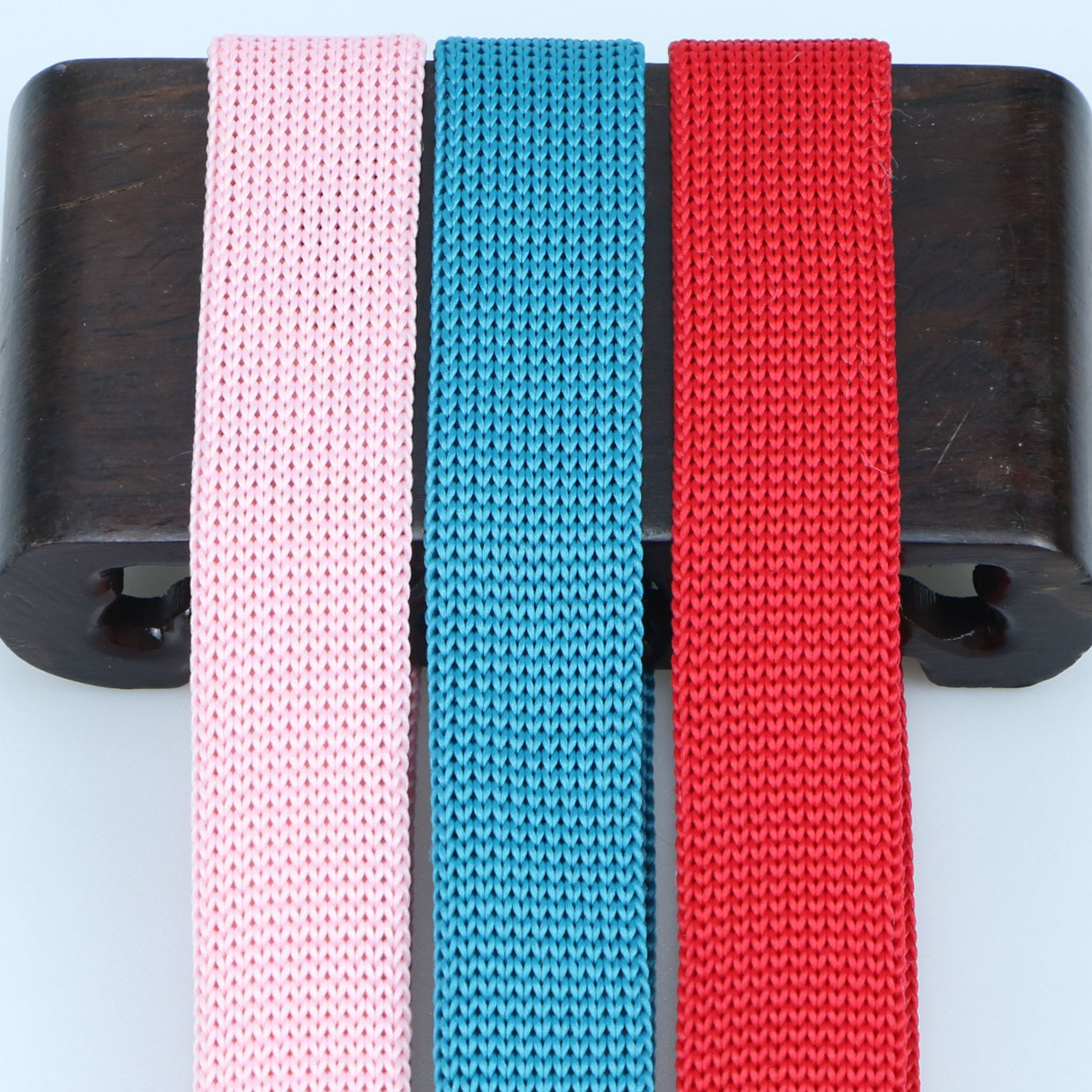 In stock: 300-color 25mm / 20mm knitted hollow tape, hollow knitted webbing, low-elasticity filament cylindrical hollow flat tape pic 17
