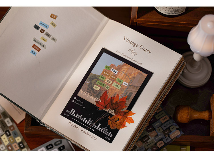 语闲模切贴纸本 春日小记系列 文艺风风景文字素材手帐咕卡拼贴画详情9