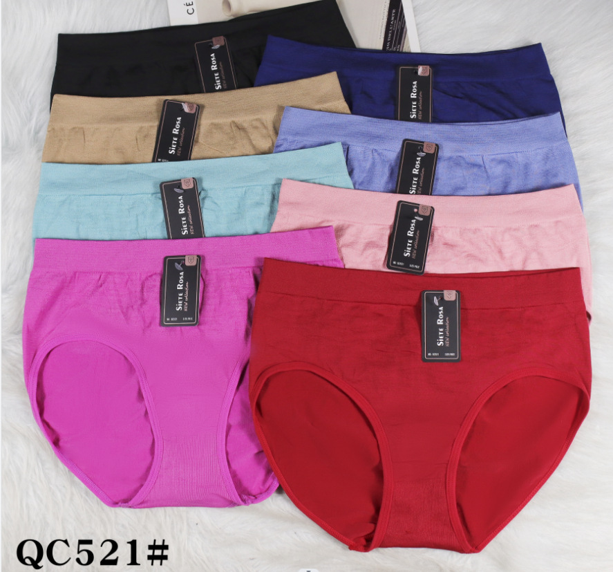 简约跨境专供女士三角裤少女涤纶无缝三角裤高弹性裤厂家直供批发详情2