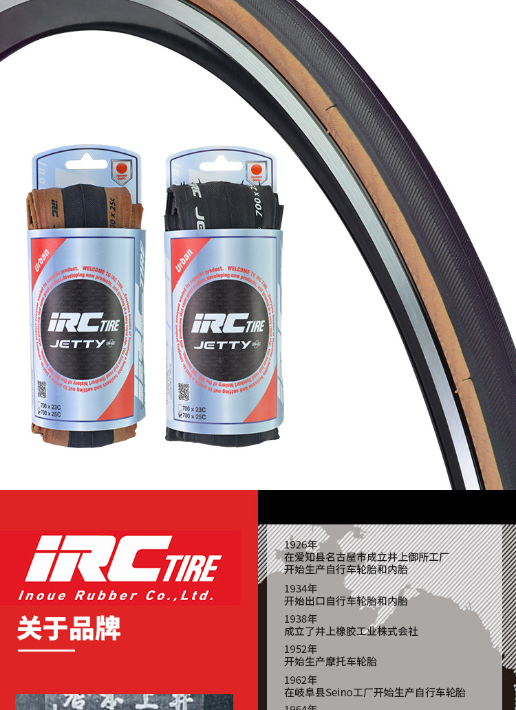 Japanese IRC bicycle tire JETTY PLUS folding yellow rim tire 700*23 25 28C road bike outer tire pic 2