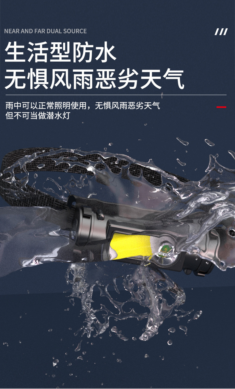 外贸 磁铁工作灯LED头灯户外cob充电头戴灯 钓鱼灯 强光夜钓头灯 pic 20