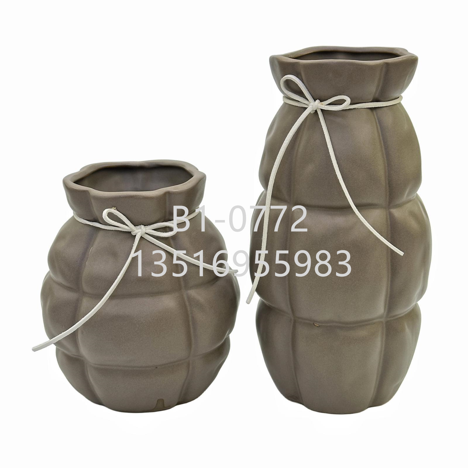 Nordic creative hand-held bouquet, light blue Morandi ceramic vase, living room flower arrangement, home TV cabinet decoration pic 21