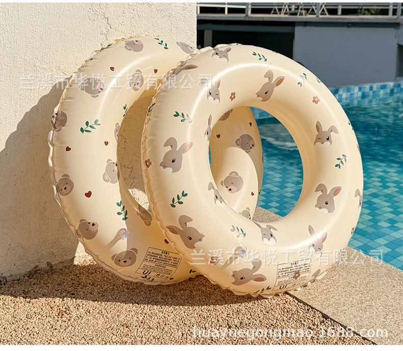 24新款卡通印花游泳圈小熊儿童宝宝充气腋下圈成人兔子泳圈批发详情10