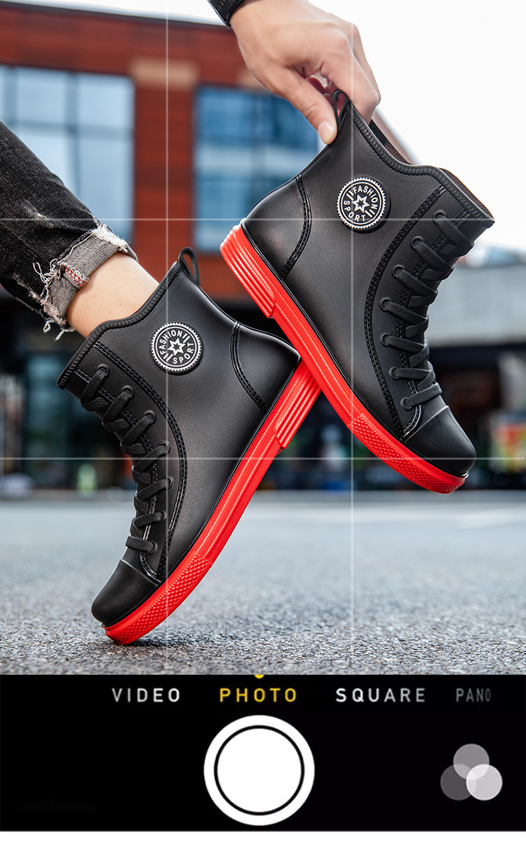 雨鞋男款中筒雨靴时尚低筒水鞋防滑防水短筒男士轻便加厚橡胶耐磨详情1