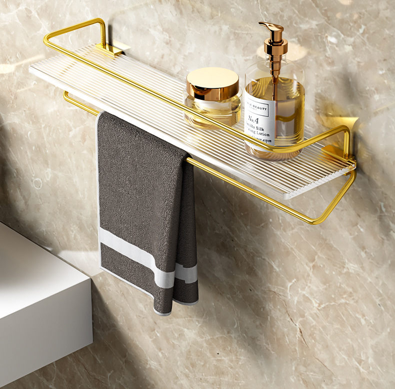 免打孔卫生间浴室亚克力置物架洗漱台厕所洗手间壁挂式挂墙收纳架详情6