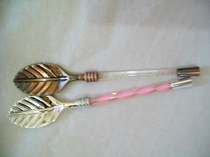 Creative tableware, retro crystal handle, leaf-shaped coffee spoon, premium spoon, small blender, bronze spoon JY46 pic 35