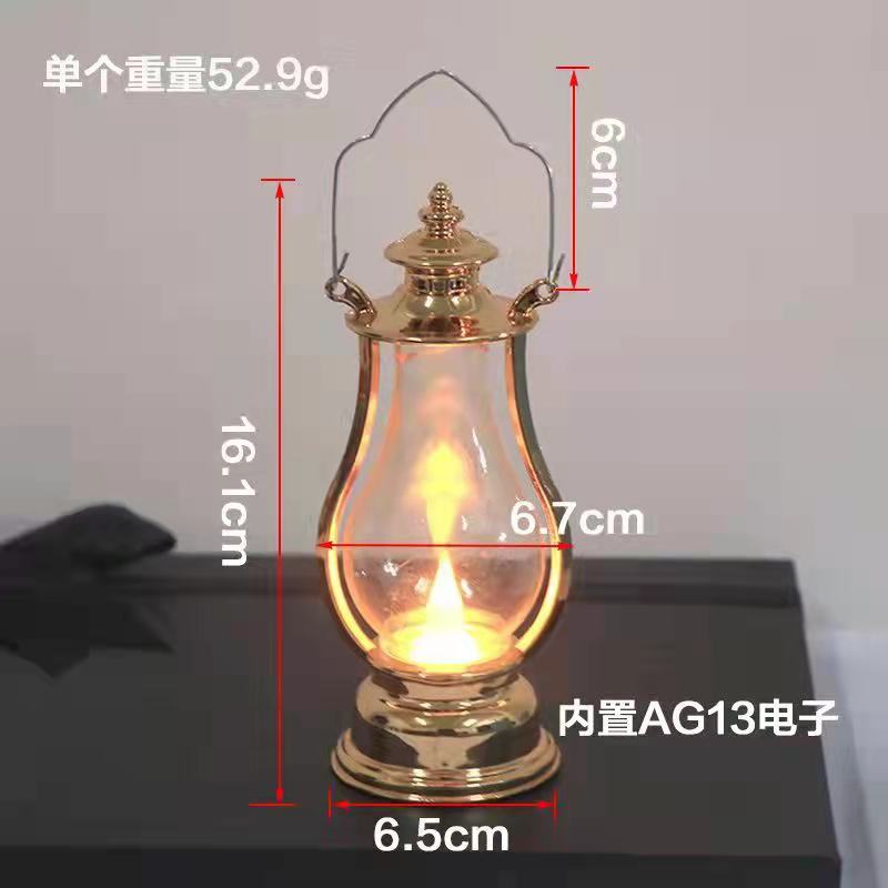 Luminous portable small horse lamp, candle lamp, creative led retro small oil lamp pic 5