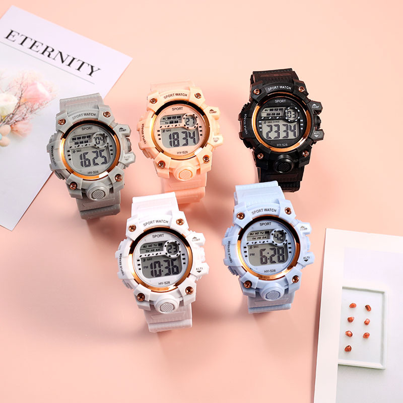 新款韩版时尚男女生多功能电子表中小学生运动闹钟夜光LCD电子表详情9