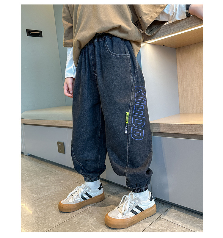 童装男童秋装裤子春秋款2023新款儿童牛仔裤秋季中大童休闲长裤潮详情20