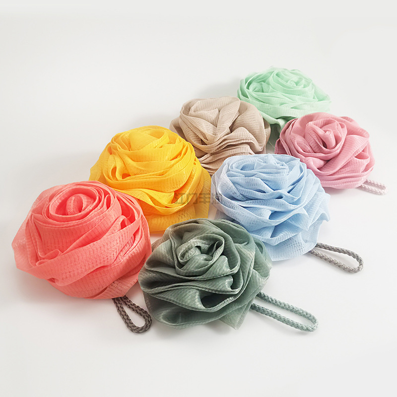 New rose bath flower bath ball, large bath ball, a perfect scrubbing tool, soft and non-dispersing foaming net bath flower pic 3
