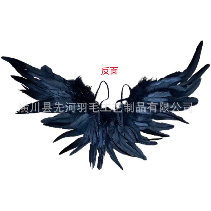 厂家批发羽毛恶魔天使翅膀万圣节复活节服装配饰娃娃搭配 舞台演详情2