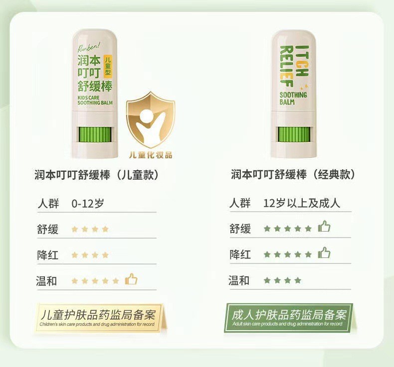 Runben Mosquito Bite Relief and Itch Relief Stick for Children, Pregnant Women, Mosquito Bites, Zicao Ointment, Baby Mosquito Bite Itch Relief Stick 7g pic 4