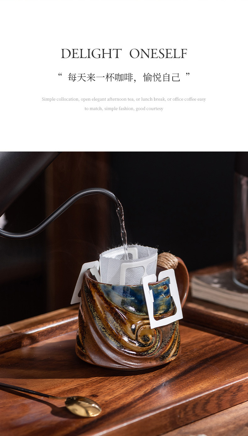 Japanese-style retro spiral hemp rope creative ceramic cups, office mugs, water cups, afternoon tea cups, coarse earthenware coffee cups pic 10