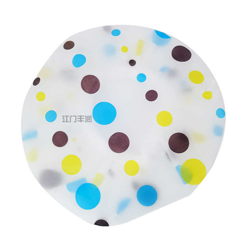 Printed colored shower caps, disposable shower caps, waterproof polka dot EVA adult shower caps, pe oil-proof multi-color shower caps pic 6
