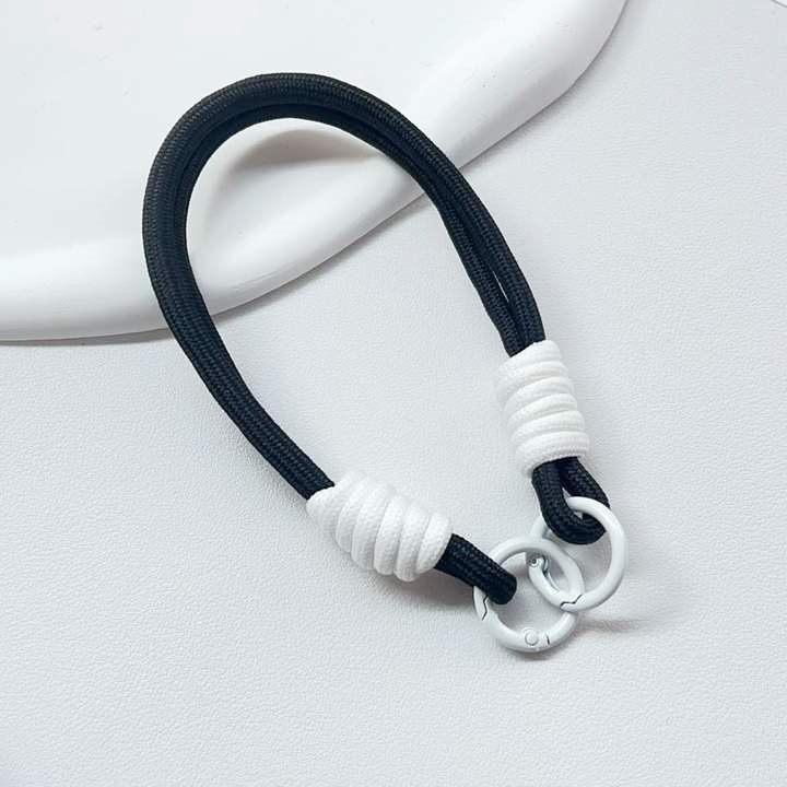 简约ins拼色编织绳短款手机挂绳ccd相机挂件手提挂饰男女腕带双扣详情25