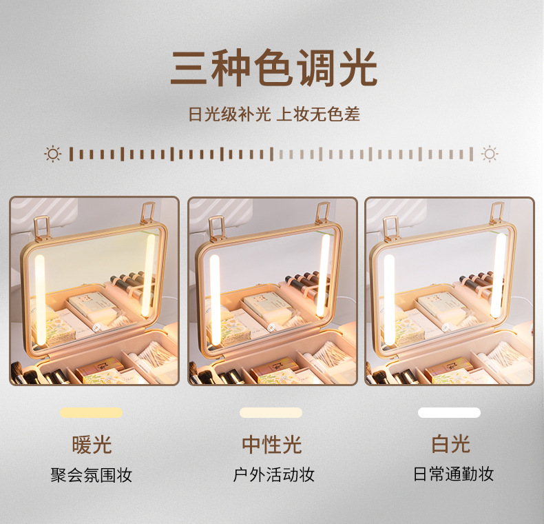 奇辉铝镁合金化妆箱2023新款小红书爆款化妆箱镜子cosmetics盒子详情7