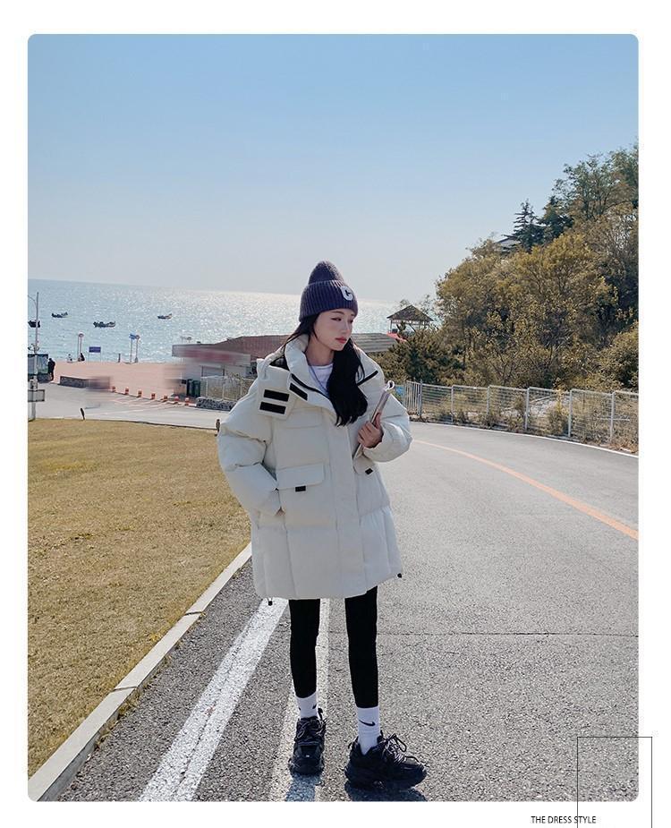 Bestseller hooded wine red down cotton-padded jacket for women, 2023 winter new thickened bread jacket, cotton-padded jacket, mid-length style pic 18