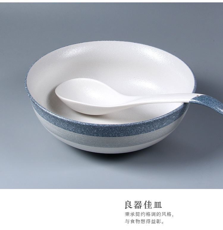 Japanese-style tableware, marble creative snowflake glaze ceramic large-capacity bowls, noodle bowls, salad bowls, two-color large soup bowls pic 2