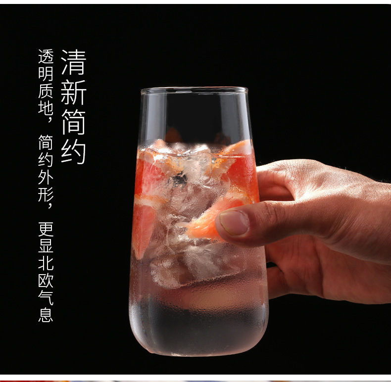 高硼硅玻璃水滴果茶杯甜品杯透明玻璃杯冷饮咖啡水杯早餐杯可高温详情13