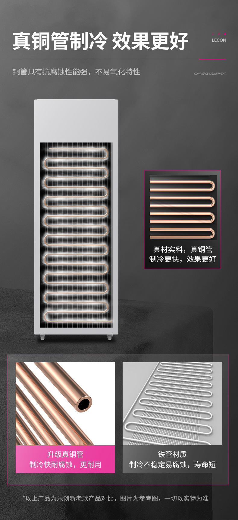 乐创商用食堂食品留样冰柜大容量冷藏保鲜冰箱单门带锁饭菜存储柜详情11