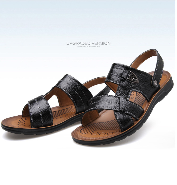 Verano tallas grandes al por mayor 45 46 47 48 49 50 tallas de playa de los hombres capa de piel de vaca sandalias zapatillas hombres pic 40