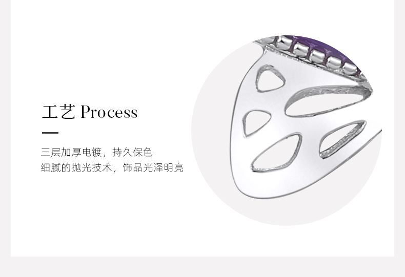 日韩时尚经典蝴蝶耳钉925纯银微镶锆石耳环滴胶新款耳饰批发详情8