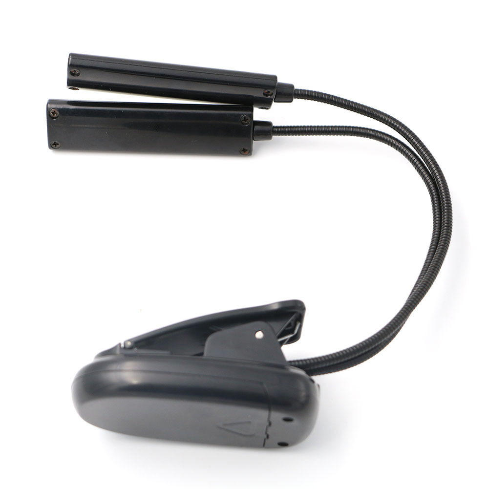 Dual-head book lamp with multi-angle adjustable battery type lighting pic 11