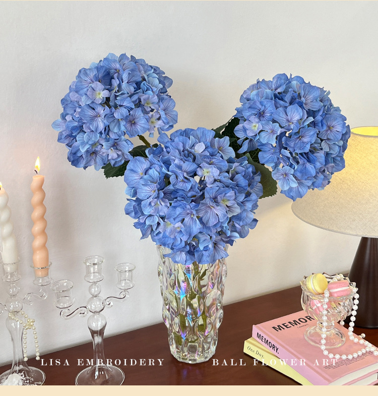 3D打印144片3叶仿真丽莎绣球花假花餐桌花摆花婚礼布置DIY花材详情28