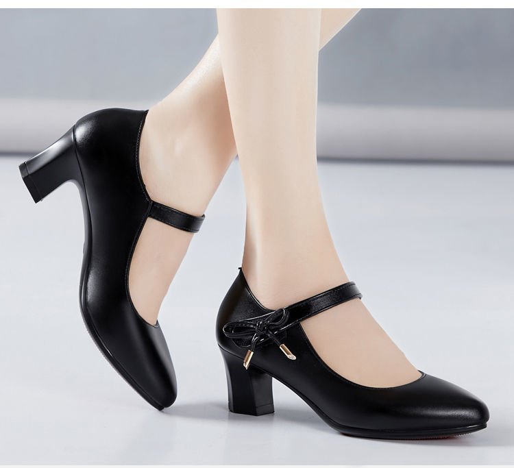 夏季新款女式软皮单鞋时尚扣带不跟不磨脚高跟职业女鞋详情8