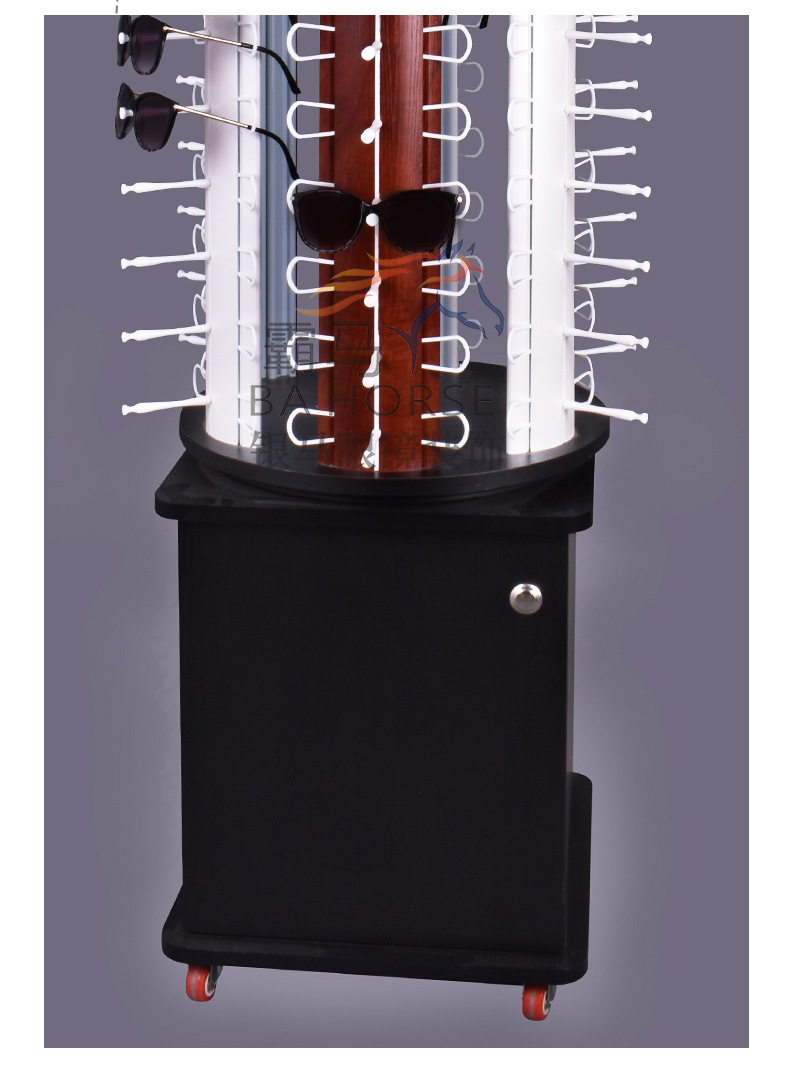 新款旋转展示架落地式太阳镜架创意木质眼镜陈列货架展示眼镜架子详情11