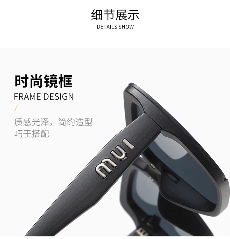 韩版大框黑色圆脸大脸防紫外线遮阳墨镜女潮气质高级感防晒太阳镜详情9