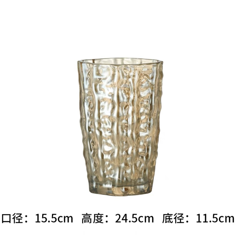 宇行玻璃北欧彩色玻璃花瓶客厅百合花玫瑰水养水培花插餐桌装饰摆件水晶花瓶详情22