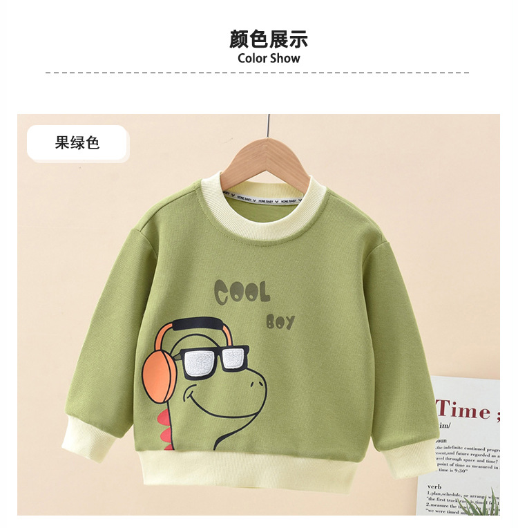 2024秋冬季新款儿童纯棉卫衣撞色宽松长袖休闲卡通套头外套卫衣详情12