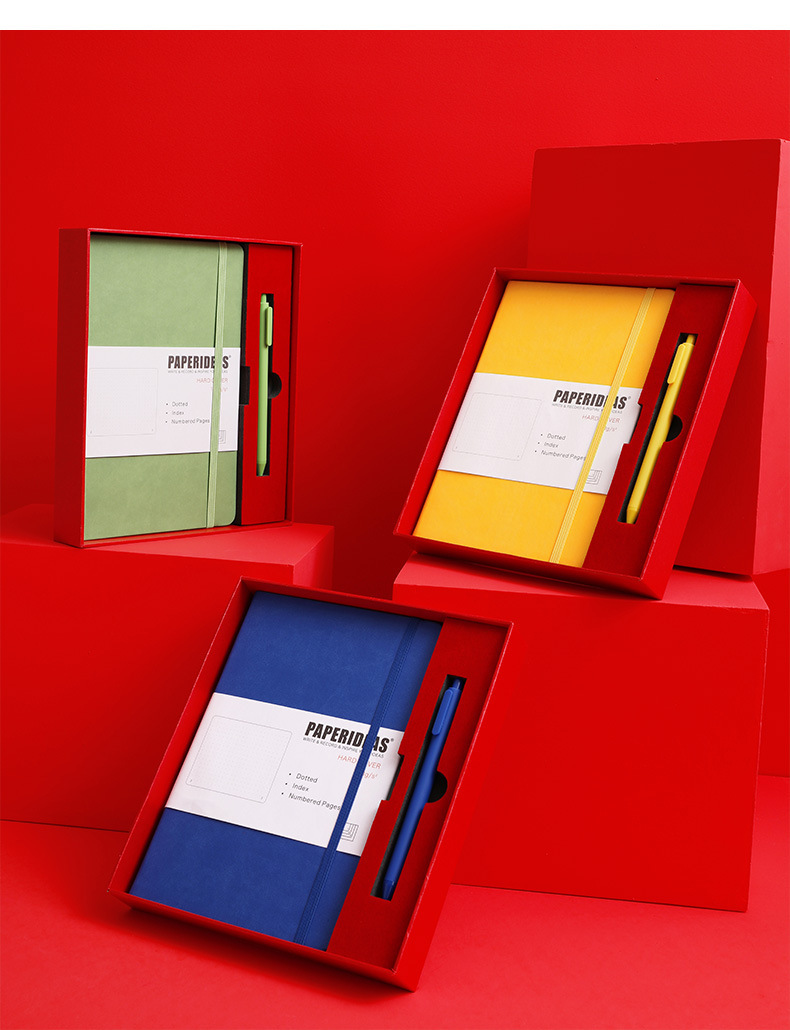 A5 high-end elastic band binding notebook, business office notepad gift box set, customized logo for annual meeting gifts pic 20