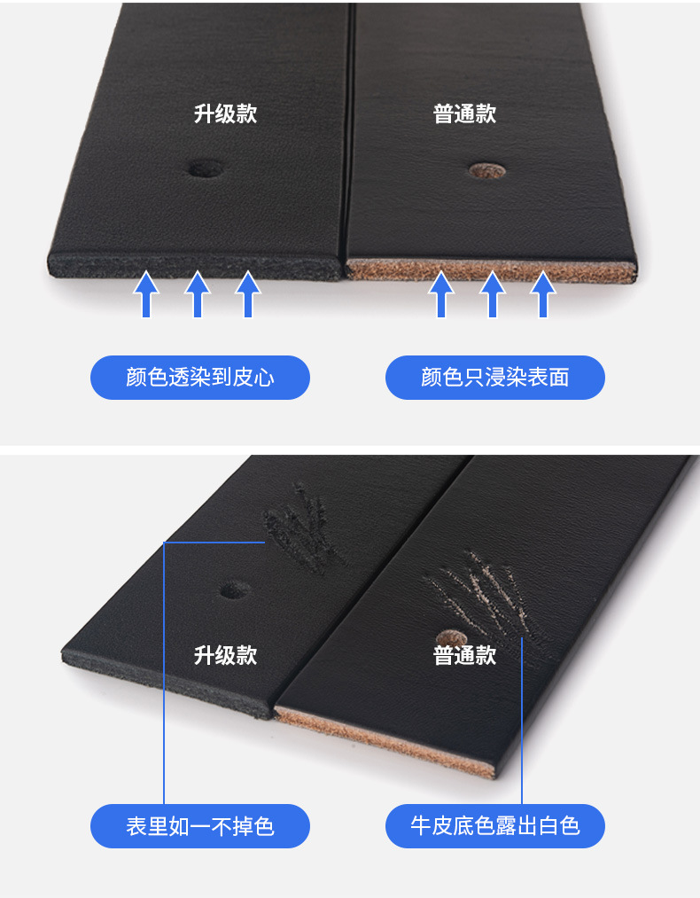 高档头层牛皮男士腰带休闲百搭韩版牛仔裤真皮潮男皮带高级感正品详情21