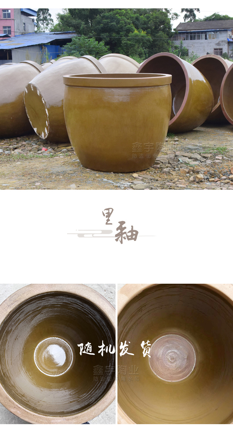 批发老式水缸带木盖水缸家用储水陶瓷腌菜缸酿酒发酵缸大口缸米缸详情14