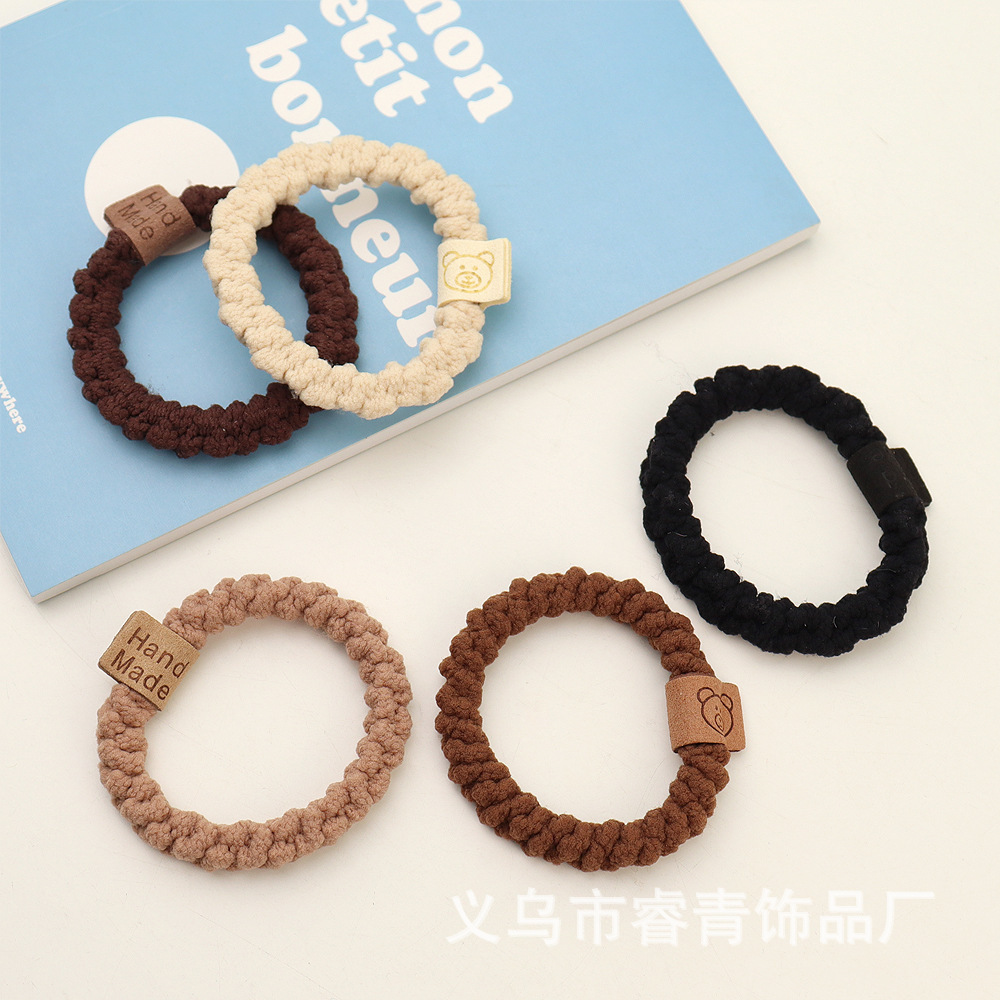 韩版简约百搭发圈高弹力编制发绳高马尾发绳厂家批发详情6